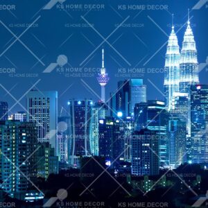 Night City View Twin Tower & Petronas Tower Nature Skyline Mural 149398187