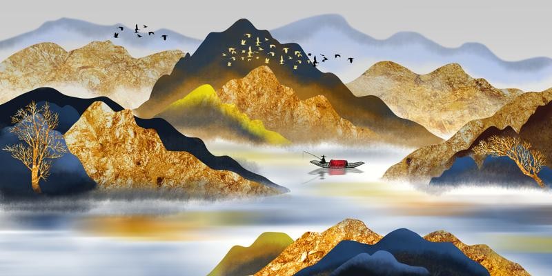 golden backer Feng shui art Feng shui art
