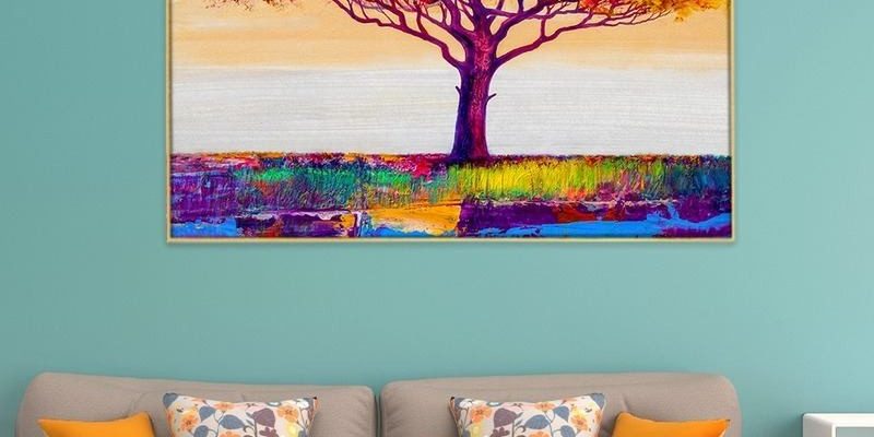 Abstract Tree Canvas Painting