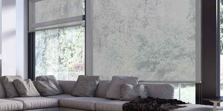 White Gray Roller Blinds