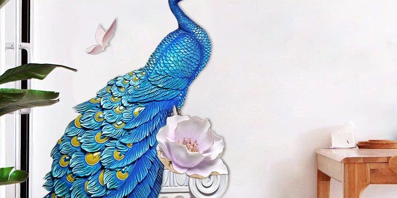 Peacock Flowers Background Sticker Peacock Flowers Background Stickers
