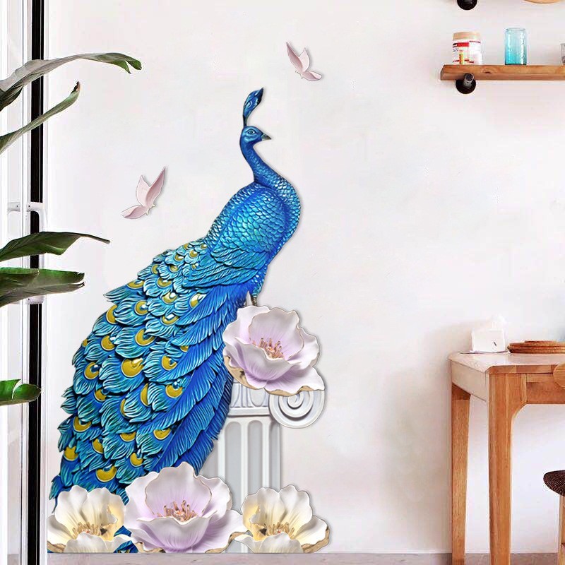 Peacock Flowers Background Sticker Peacock Flowers Background Stickers
