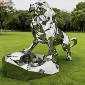 Stainless Steel Sculpture Lion2